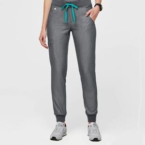 FIGS Zamora High Waisted Jogger Scrub Pants LG Graphite PO 2728 EUC Medical